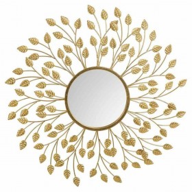 Specchio da parete Alexandra House Living Oro Metallo Ferro Specchio 2 x 79 x 79 cm