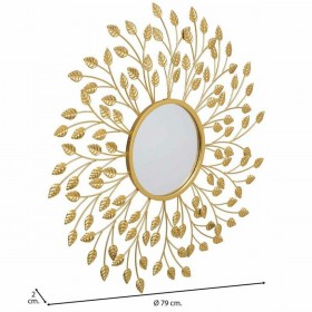 Specchio da parete Alexandra House Living Oro Metallo Ferro Specchio 2 x 79 x 79 cm