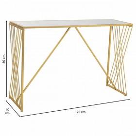 Ingresso Alexandra House Living Oro Ferro Specchio Legno MDF 40 x 80 x 120 cm