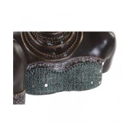 Statua Decorativa DKD Home Decor Dorato Argentato Coloniale Africana 24 x 18 x 36 cm (2 Unità) (2 Pezzi)