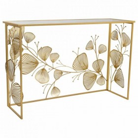 Ingresso Alexandra House Living Oro Ferro Specchio Legno MDF 40 x 80 x 120 cm