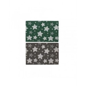 Zerbino DKD Home Decor Grigio Gomma Stelle Bianco Verde 2 Unità Fibra di cocco (60 x 40 x 1,5 cm)