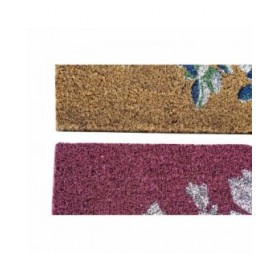 Zerbino DKD Home Decor Grigio Rosa Marrone Gomma Bianco 2 Unità Fibra di cocco (60 x 40 x 1,5 cm)