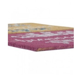 Zerbino DKD Home Decor Grigio Rosa Marrone Gomma Bianco 2 Unità Fibra di cocco (60 x 40 x 1,5 cm)