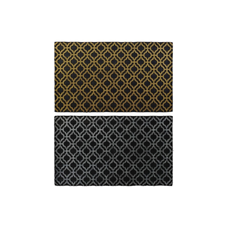 Zerbino DKD Home Decor Argentato Nero Dorato Gomma Arabo 2 Unità (75 x 45 x 0,5 cm)