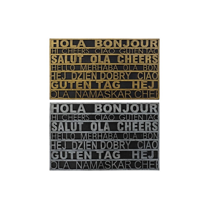 Zerbino DKD Home Decor Argentato Dorato Gomma 2 Unità Città (75 x 45 x 0,5 cm)