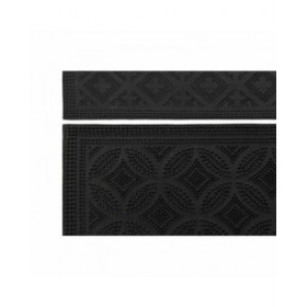 Zerbino DKD Home Decor Nero Gomma 2 Unità (60 x 40 x 0,3 cm)