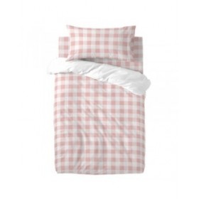 Set di copripiumino HappyFriday Basic Kids Rosa Culla Neonato Vichy 2 Pezzi