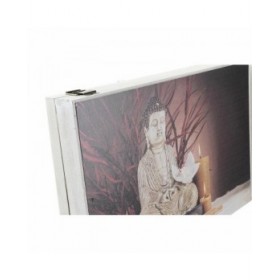 Scatola Decorativa DKD Home Decor Multicolore Legno MDF Buddha Contatore (2 Unità)