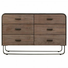 Cassettiera Alexandra House Living Marrone Legno Ferro Lamiera Legno di abete 40 x 78 x 120 cm