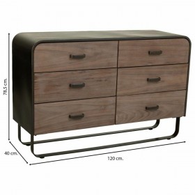 Cassettiera Alexandra House Living Marrone Legno Ferro Lamiera Legno di abete 40 x 78 x 120 cm