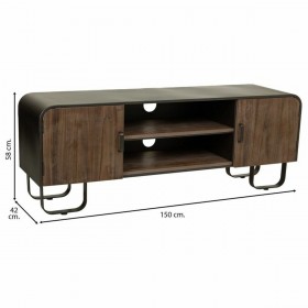 Cassettiera multiuso Alexandra House Living Marrone Legno Ferro Lamiera Legno di abete 42 x 58 x 150 cm
