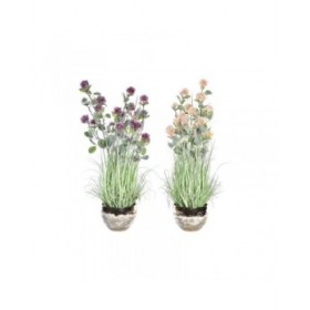 Pianta Decorativa DKD Home Decor Vaso 20 x 20 x 78 cm Porcellana Rosa PVC (2 Unità)
