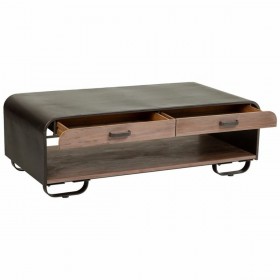 Tavolino da Caffè Alexandra House Living Marrone Legno Ferro Lamiera Legno di abete 62 x 41 x 120 cm