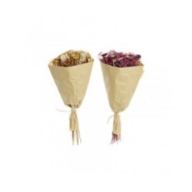 Mazzo DKD Home Decor Fucsia Giallo Fiore secco (20 x 12 x 50 cm) (2 Unità)