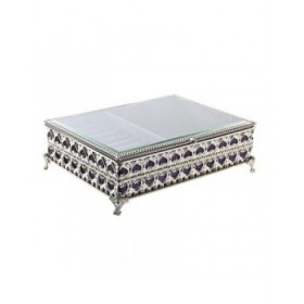 Scatola-Portagioie DKD Home Decor Cristallo Metallo (24 x 18 x 7 cm)