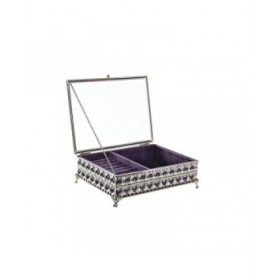 Scatola-Portagioie DKD Home Decor Cristallo Metallo (24 x 18 x 7 cm)