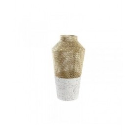 Vaso DKD Home Decor Grigio Dorato Metallo Moderno 25 x 25 x 48 cm