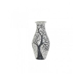 Vaso DKD Home Decor Albero Bianco Nero Bianco/Nero Cristallo Terracotta 29 x 29 x 60 cm
