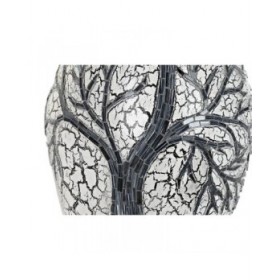 Vaso DKD Home Decor Albero Bianco Nero Bianco/Nero Cristallo Terracotta 29 x 29 x 60 cm