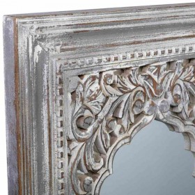 Specchio da parete Alexandra House Living Bianco Legno di mango 5 x 107 x 60 cm