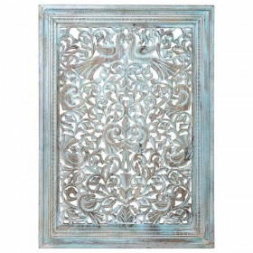 Decorazione da Parete Alexandra House Living Azzurro Legno di mango 6 x 120 x 85 cm
