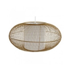 Lampadario DKD Home Decor Bianco Naturale Bambù 40 W 83 x 83 x 40 cm