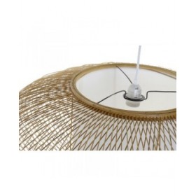 Lampadario DKD Home Decor Bianco Naturale Bambù 40 W 83 x 83 x 40 cm
