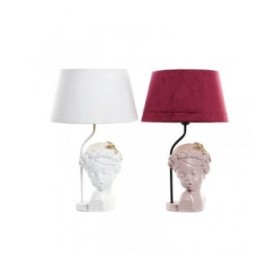 Lampada da tavolo DKD Home Decor Rosso Resina Rosa chiaro 220 V 50 W 30 x 30 x 49 cm (2 Unità)