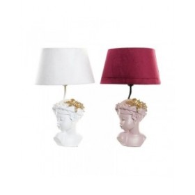 Lampada da tavolo DKD Home Decor Rosso Resina Rosa chiaro 220 V 50 W 30 x 30 x 49 cm (2 Unità)