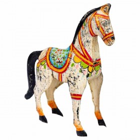 Statua Decorativa Alexandra House Living Legno di mango Cavallo 7 x 24 x 22 cm