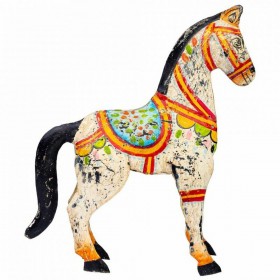 Statua Decorativa Alexandra House Living Legno di mango Cavallo 7 x 24 x 22 cm