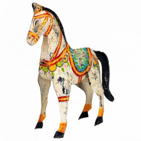 Statua Decorativa Alexandra House Living Legno di mango Cavallo 7 x 24 x 22 cm