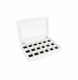 Scatola-Portagioie Alexandra House Living Bianco Grigio Legno di mango 19 x 10 x 19 cm