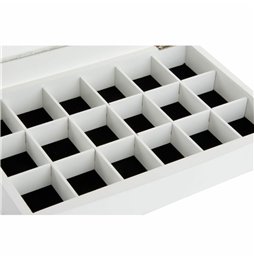 Scatola-Portagioie Alexandra House Living Bianco Grigio Legno di mango 19 x 10 x 19 cm