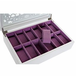 Scatola-Portagioie Alexandra House Living Bianco Grigio Legno di mango 19 x 10 x 19 cm