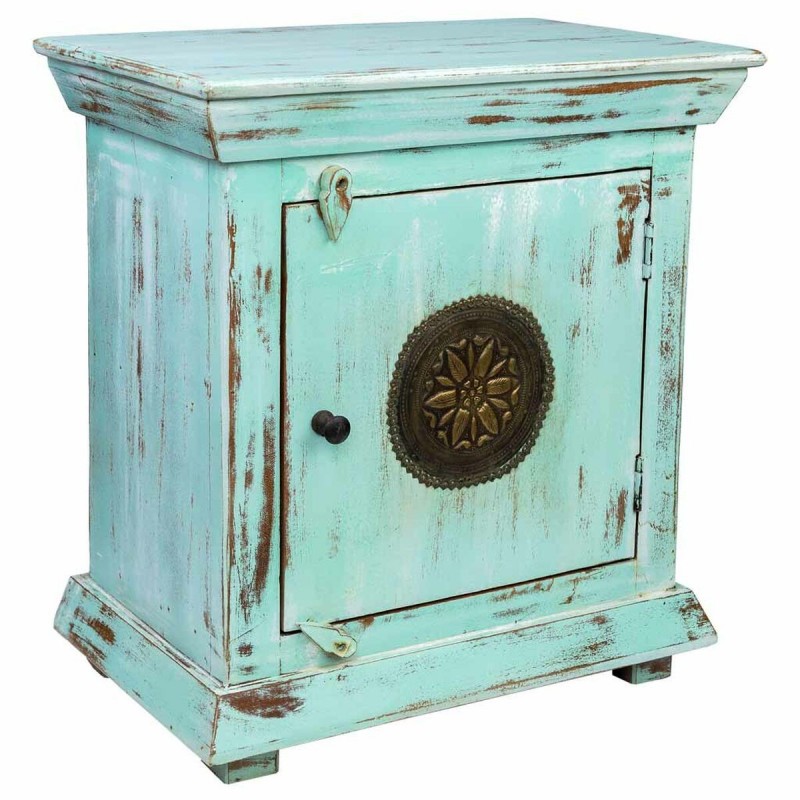 Comodino Alexandra House Living Nero Verde 35 x 60 x 55 cm
