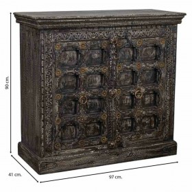 Credenza Alexandra House Living Nero Legno di mango 41 x 90 x 97 cm