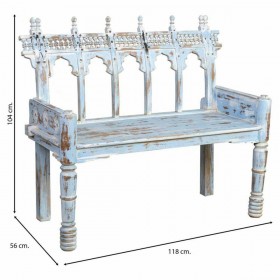 Panca Alexandra House Living Azzurro Legno di mango 56 x 104 x 118 cm