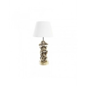 Lampada da tavolo DKD Home Decor Dorato Bianco Coloniale 220 V 50 W Scimmia (30 x 30 x 61 cm)