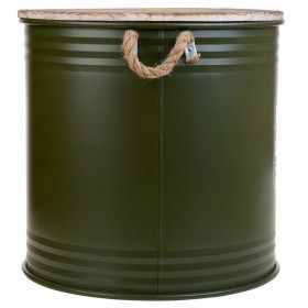 Cesto per i Panni Sporchi Alexandra House Living Factory Verde Canapa Metallo Legno di abete