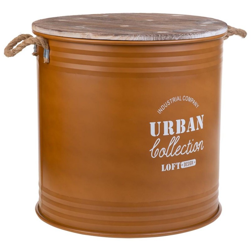 Cesto per i Panni Sporchi Alexandra House Living Urban Arancio Canapa Metallo Legno di abete