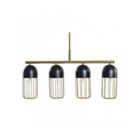 Lampadario DKD Home Decor Nero Dorato 220 V 50 W (60 x 11 x 26 cm)