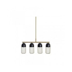 Lampadario DKD Home Decor Nero Dorato 220 V 50 W (60 x 11 x 26 cm)