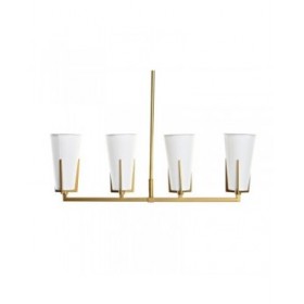 Lampadario DKD Home Decor Dorato Bianco (67 x 14 x 22 cm)