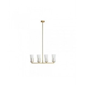 Lampadario DKD Home Decor Dorato Bianco (67 x 14 x 22 cm)