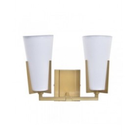 Lampada da Parete DKD Home Decor Cristallo Dorato Metallo Poliestere Bianco (30 x 18 x 23 cm)