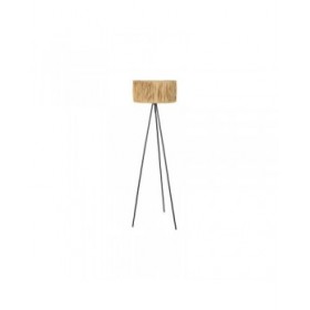 Lampada da Terra DKD Home Decor Marrone Nero Metallo Rafia 50 W 220 V 56 x 46 x 140 cm