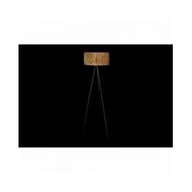 Lampada da Terra DKD Home Decor Marrone Nero Metallo Rafia 50 W 220 V 56 x 46 x 140 cm