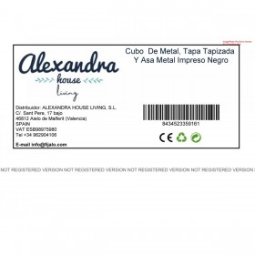 Secchio Alexandra House Living Nero Canapa Metallo Legno di abete 35 x 31 x 40 cm Con coperchio Con maniglia